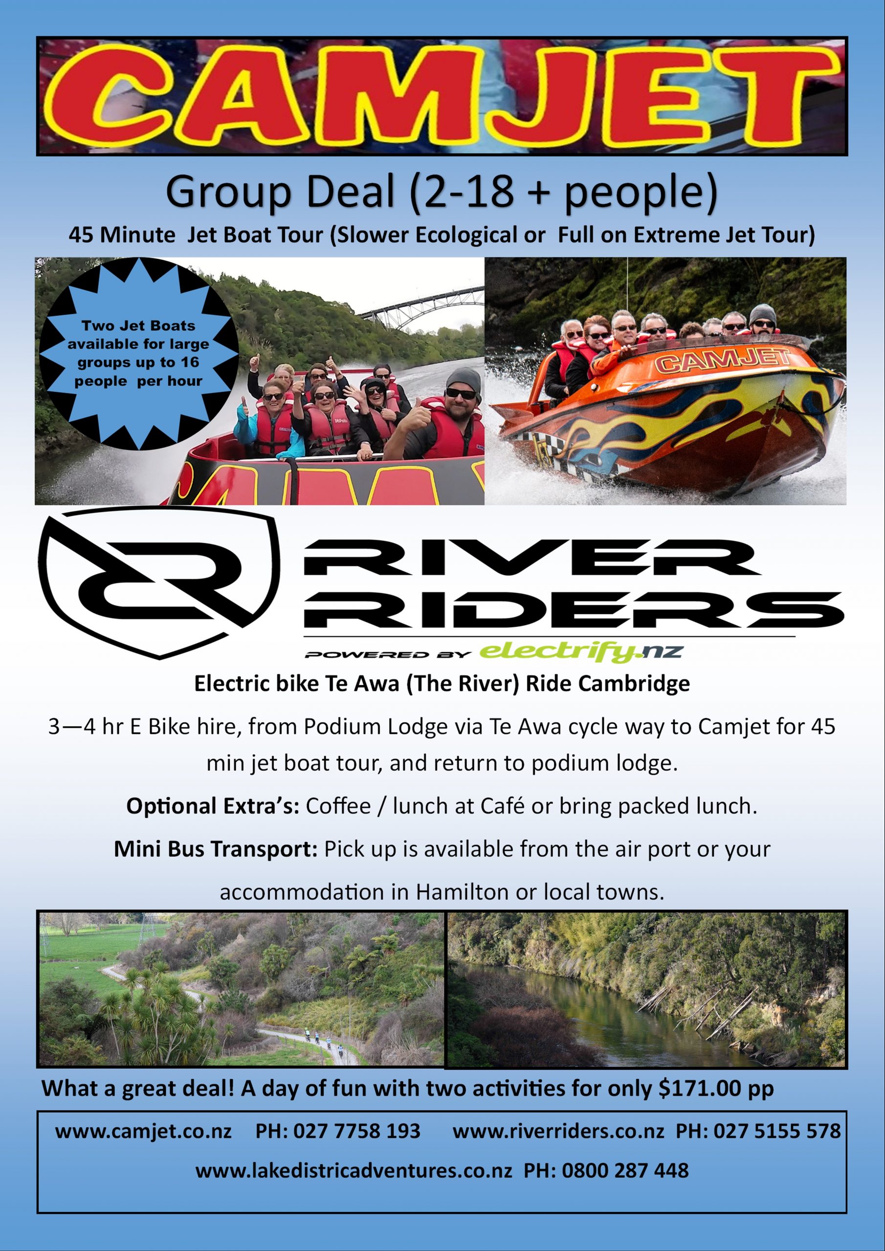 Things to do in cambridge jet boat and e bike combo $171 per person